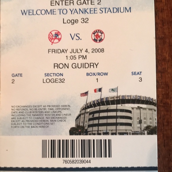 NY Yankees Ticket Stub- Unused- Last Season at old Stadium - July 4, 2008 Game - Picture 3 of 9